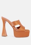 London Rag Pda High Heel Platform Croc Sandals In Multi
