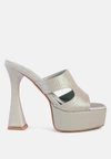 London Rag Pda High Heel Platform Croc Sandals In Mint