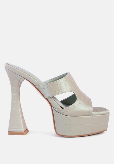 London Rag Pda High Heel Platform Croc Sandals In Mint