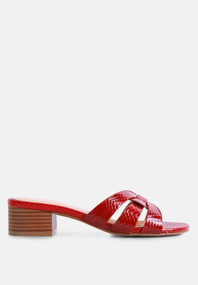 London Rag Sonnet Low Heel Slide Sandals In Red