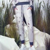 Brodie Cashmere Splatter Foil Cashmere Jogger In Silver In Silver