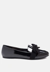 London Rag Pecan Pie Casual Walking Bow Loafers In Black