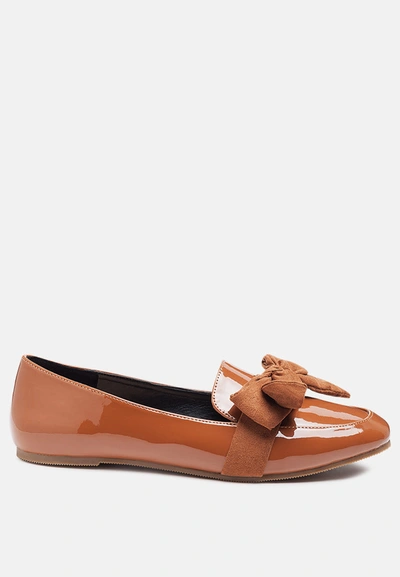 London Rag Pecan Pie Casual Walking Bow Loafers In Tan