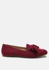 London Rag Pecan Pie Casual Walking Bow Loafers In Red