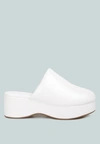 London Rag Olori Solid Platform Slip On Mules In White