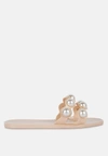 London Rag Pearla Faux Pearl Detail Jelly Flats In Brown