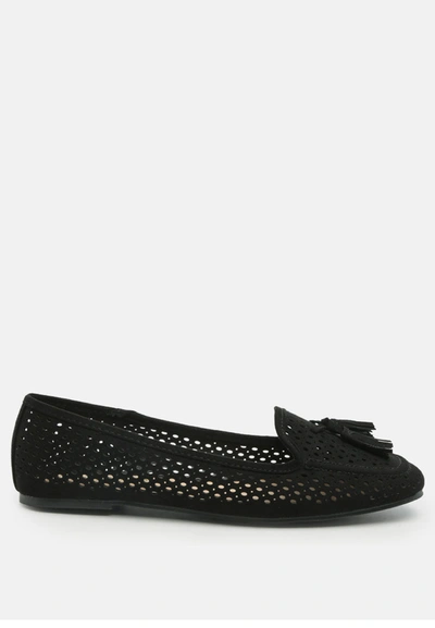 London Rag Feet Nest Perforated Microfiber Loafer In Black