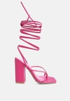 LONDON RAG POLE DANCE LACE UP BLOCK HEELED SANDALS