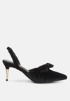 London Rag Mayfair Velvet High Heeled Mule Sandals In Black