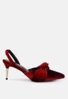 London Rag Mayfair Velvet High Heeled Mule Sandals In Red