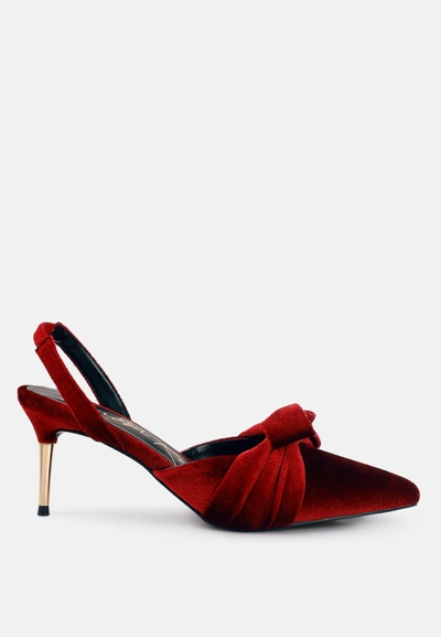 London Rag Mayfair Velvet High Heeled Mule Sandals In White