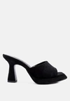 London Rag Copyme Faux Suede Mid Heel Classic Sandals In Black