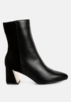London Rag Desire Suede Back Panel High Ankle Boots In Black