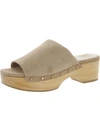 DOLCE VITA DORADO WOMENS SUEDE STUDDED WEDGE SANDALS