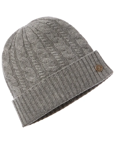 Bruno Magli Chunky Knit Cable Cashmere Hat In Grey
