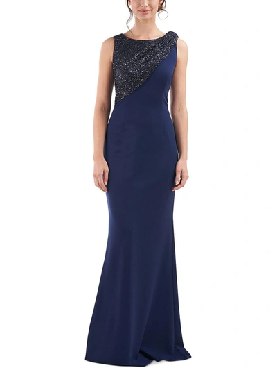 Js Collections Womens Sequin Dressy Evening Dress In Blue