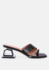 London Rag Gofly Rhinestone Embellished Clear Heel Sandals In Black