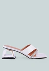 London Rag Gofly Rhinestone Embellished Clear Heel Sandals In White