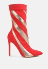 London Rag Moos Straps Pump Boots In Red