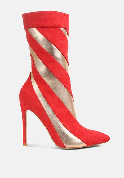 London Rag Moos Straps Pump Boots In Red