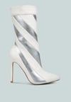 London Rag Whistles Straps Ankle Stilletos In White
