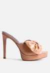 London Rag My Time Patent Pu Bow Detail High Heeled Sandal In Multi