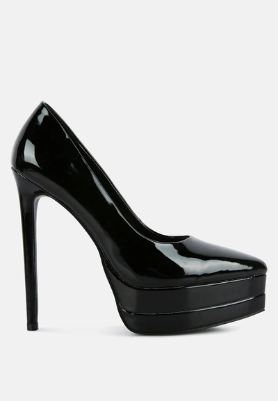 London Rag Cuddles Patent Pu High Heeled Pumps In Black