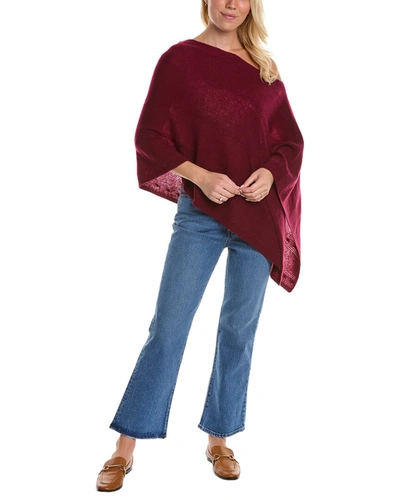 In2 By Incashmere Ribbed Cashmere Poncho In Red