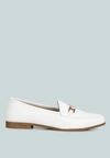 London Rag Zaara Solid Faux Suede Loafers In White