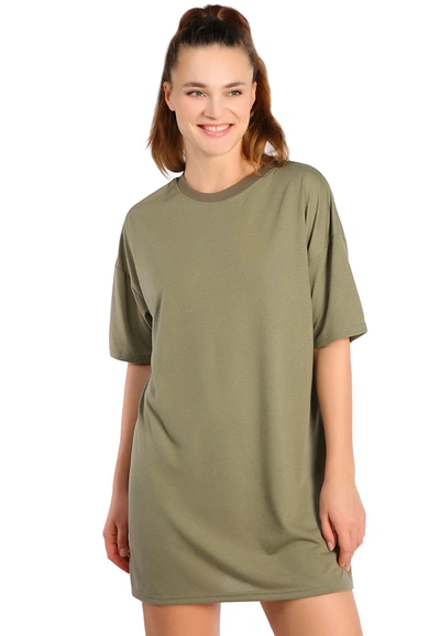 London Rag Over Sized Varsity Graphic Tee Top In Green