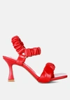 London Rag Serling Croc Spool Heel Sandals In Red