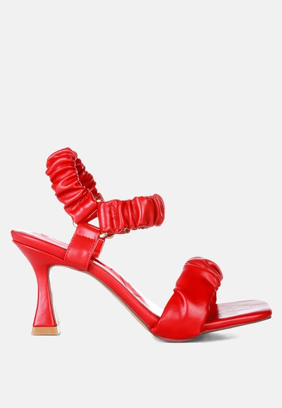 LONDON RAG MERKER RUCHED SPOOL HEEL CASUAL SANDALS