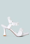 LONDON RAG MERKER RUCHED SPOOL HEEL CASUAL SANDALS