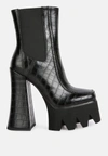 London Rag Bounty High Platform Heel Chelsea Boots In Black