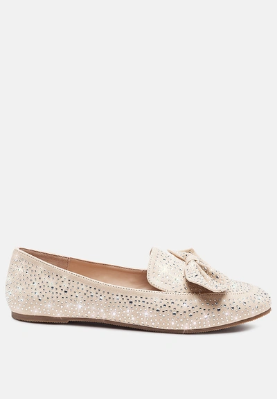 LONDON RAG DEWDROPS EMBELLISHED CASUAL BOW LOAFERS