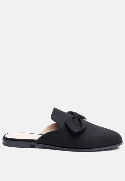 London Rag Dobos Casual Walking Bow Mules In Black