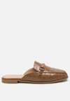 London Rag Begonia Buckled Faux Leather Croc Mules In Grey