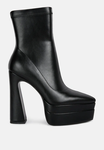 London Rag Dextra High Platform Ankle Boots In Black