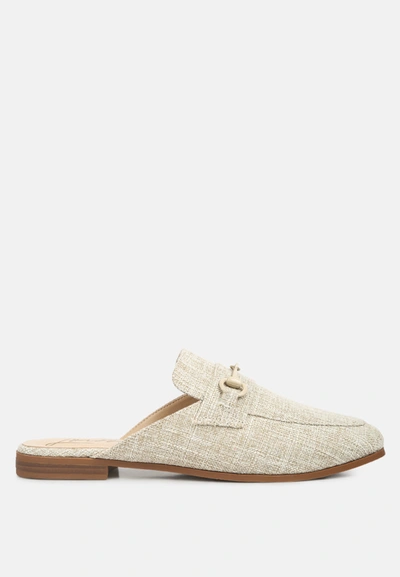 London Rag Akua Horsebit Embellished Mules In Beige