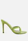 London Rag Spellbound High Heeled Pointed Toe Sandal In Avocado
