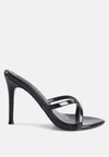 London Rag Spellbound High Heeled Pointed Toe Sandal In Black