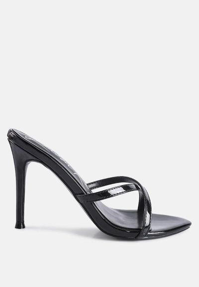 London Rag Spellbound High Heeled Pointed Toe Sandal In Black