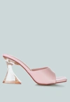 London Rag Sweet16 Clear Spool Heel Sandals In Pink