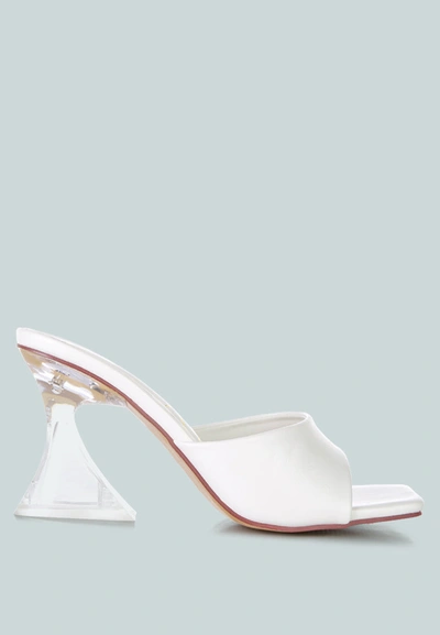 London Rag Women's Sweet16 Clear Spool Heel Sandals In White