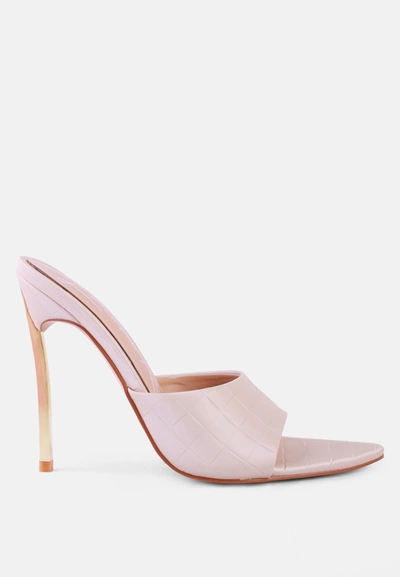 London Rag Bottoms Up Pointed High Heel Sandal In Beige