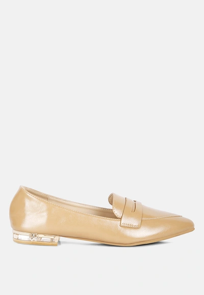 London Rag Peretti Flat Formal Loafers In Beige