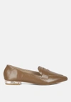London Rag Peretti Flat Formal Loafers In Brown