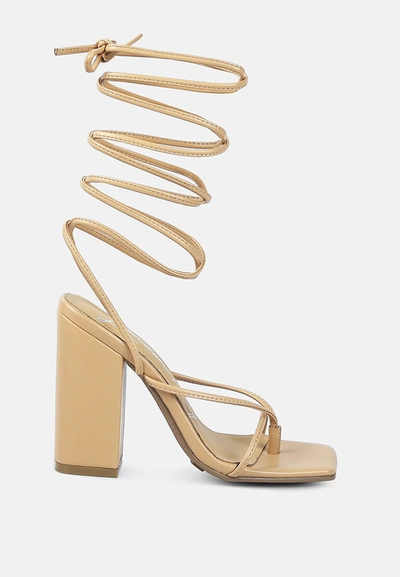 LONDON RAG PIRI TOE RING TIE UP BLOCK SANDALS
