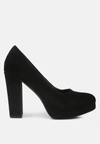 London Rag Delia Seude Block Heel Pumps In Black