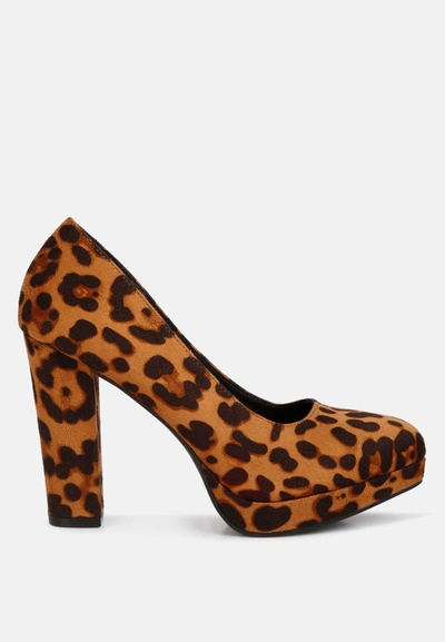 London Rag Delia Seude Block Heel Pumps In Brown